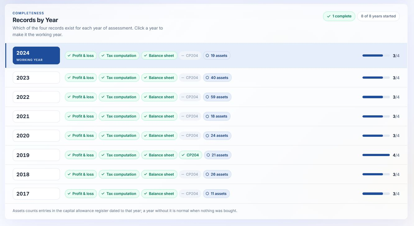 TAXcom AI filing status tracker